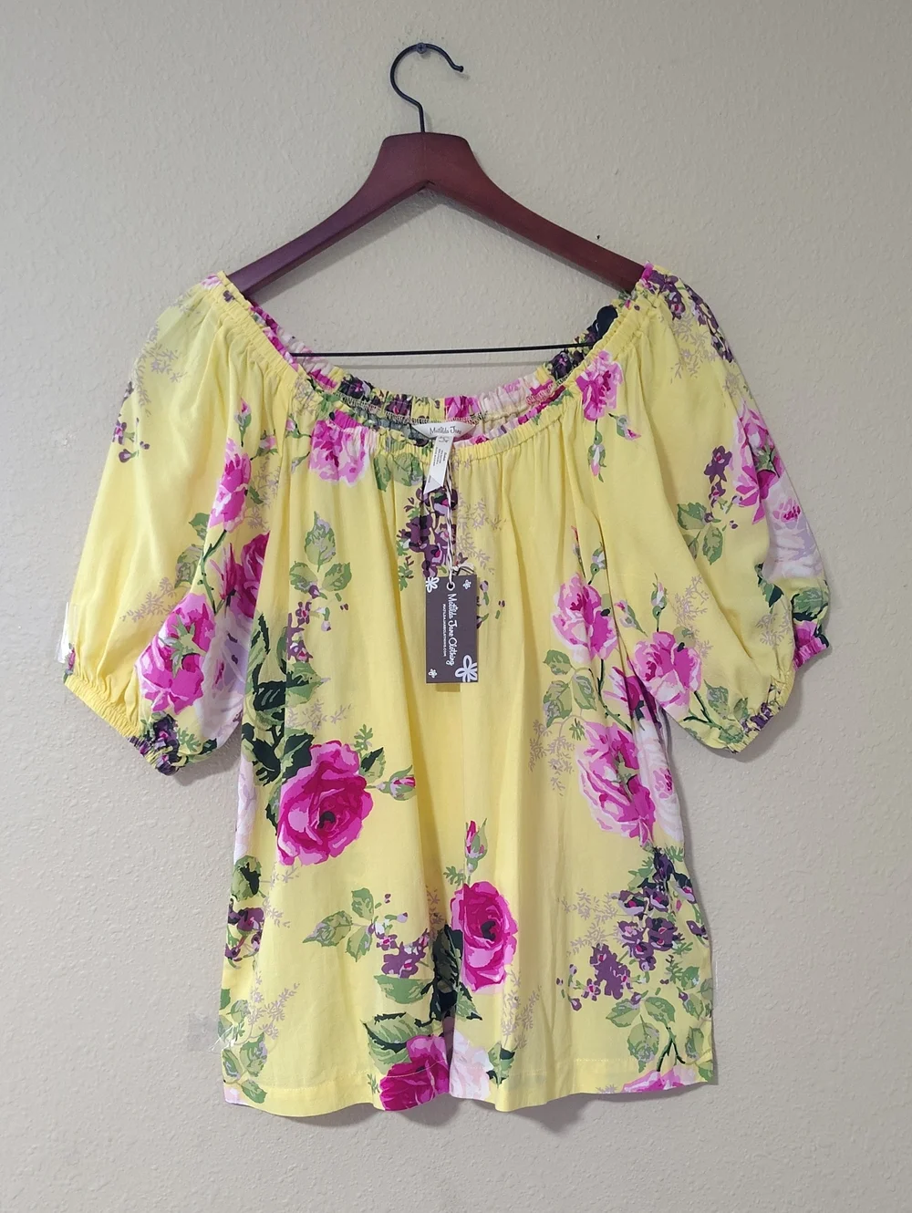 Matilda Jane Enchanted Garden In Town Peasant Floral Blouse Size S Bohemian NWT